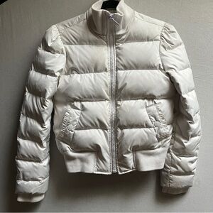 Juicy Couture Down Feather Women's White Cropped Puffer Jacket Sz S